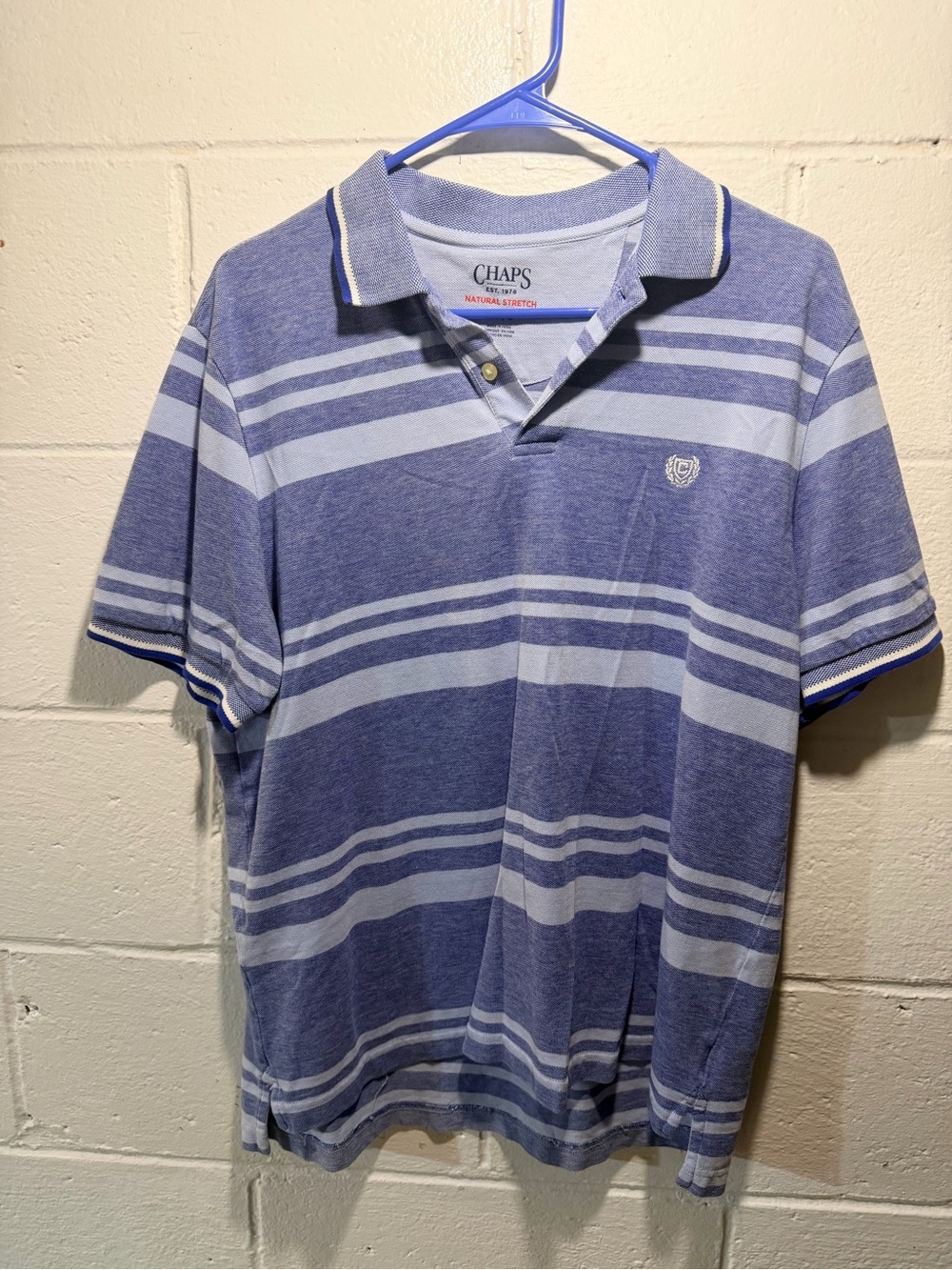 Chaps Men's Two-Tone Blue Striped Polo
